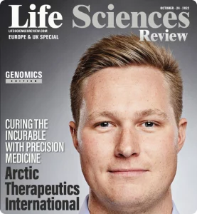 Cover of Life Sciences Review featuring Ívar Hákonarson.